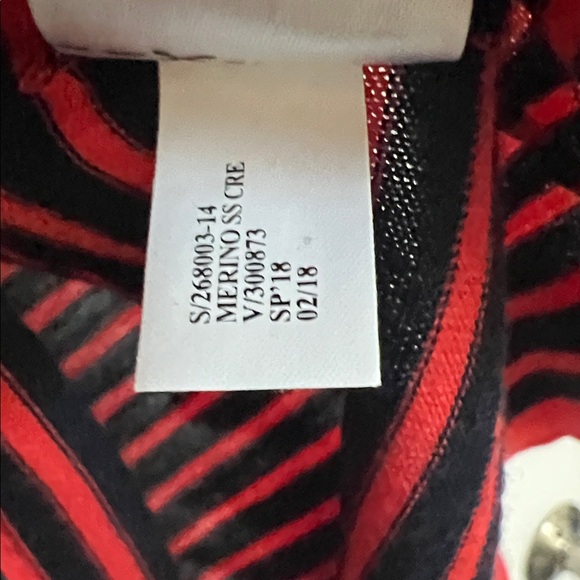 Banana Republic Merino Black and Red Striped Tee - Picture 6 of 9